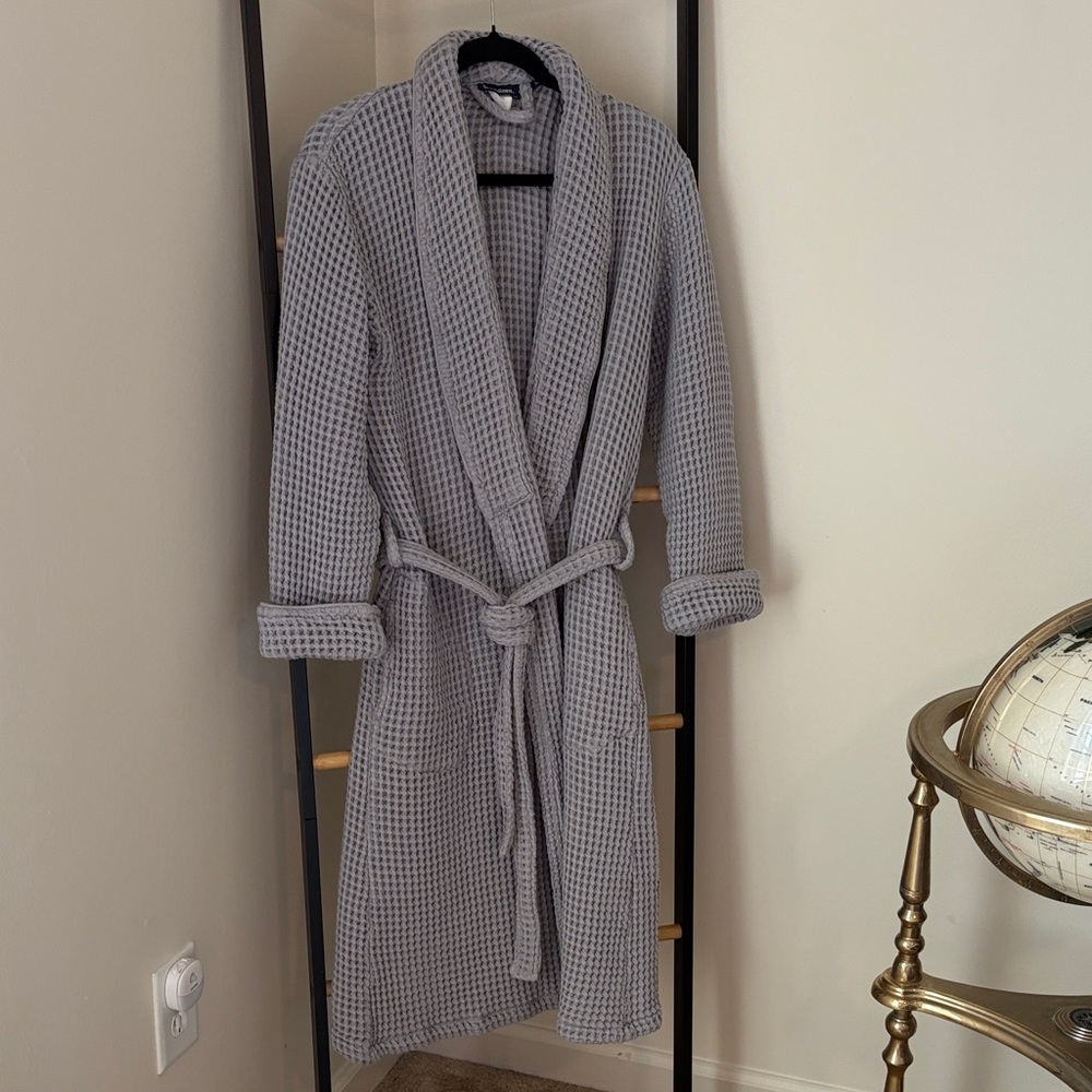 Brooklinen Gray Waffle Knit Robe